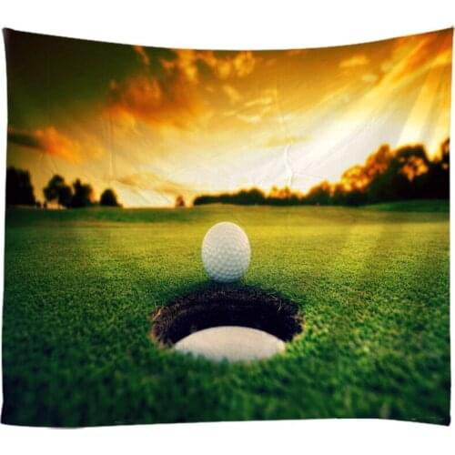 Creative 3D Painting Golf Hole Dogleg Tapestry Wall Hanging Bed Spread Beach Towel Table Cloth Yoga Mat Large Size