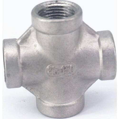 3/8" BSP Female 304 Stainless Steel Cross 4 Way Connector Pipe Fitting water oil air