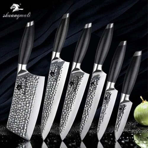 8 Inch Kitchen Knives 3 Layer 440C Forged Steel Chef Knife Fruit Slicing Cleaver Knife With G10 Handle Cook Tool