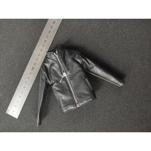 1/6 Scale Agent Black Leather Coat Model for 12" Action Figure