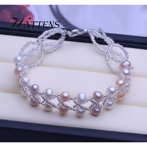 Natural Pearl Bracelet Multi-layer Bracelet for Women Mixed Color Pearl Pearl Jewelry Bohemia Wedding Party Gift Promotion new