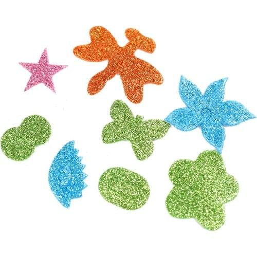 Cartoon Gold Powder Sponge Stickers DIY Children Decoration Creative Handmade Fun Patterns Paste At Will