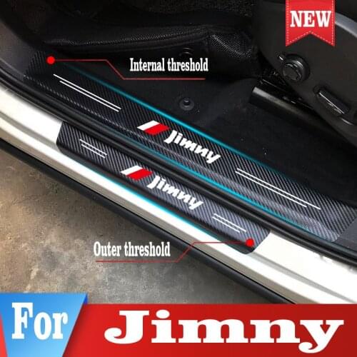 Set PU Leather Car Door Sill Protector Sticker For Suzuki Jimny Car Door Threshold Protective Stickers Styling Accessories