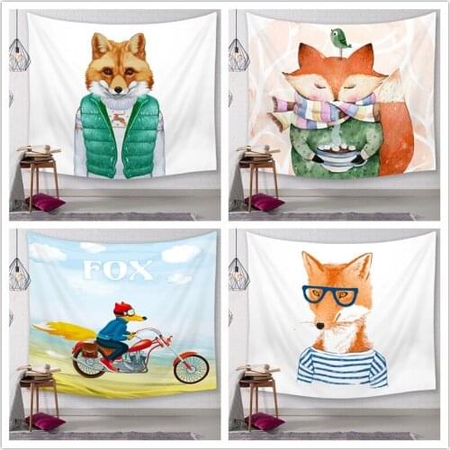 Digital Printing Tapestry Wall Tapestry Beach Towel Tablecloth Fox Room Dormitory Bedside Large Hanging Cloth