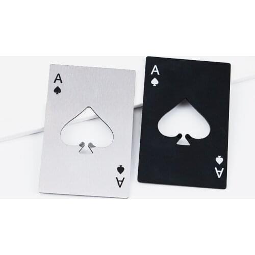 Creative spade A bottle opener poker card shape credit card bottle opener stainless steel bottle opener gift gift