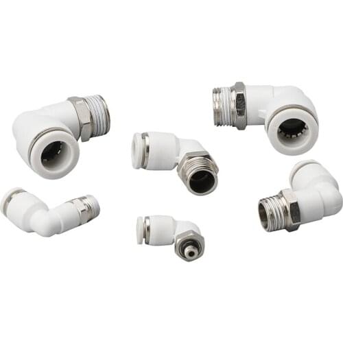 Pneumatic trachea Quick connect Quick insertion Plastic Thread White elbow PL4M5,PL4-01,PL6-01