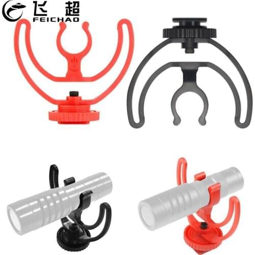 Microphone Shock Mount Holder Bracket Hot Shoe Anti-Vibration Suspension ShockMount w Phone Clip Camera Cage for VM100/200 Mic