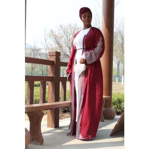 Luxury Palace Muslim Abaya Dress Cardigan Diamond Elegant Kimono Long Robe Gowns Jubah Vestidos Middle East Eid Ramadan Islamic