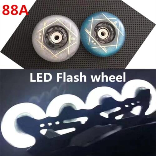 Super Bright LED 88A 80mm 76mm 72mm Roller Wheels Flash Inline Skates Shoes for SEBA High HV HL KSJ IGOR for Powerslide Patines