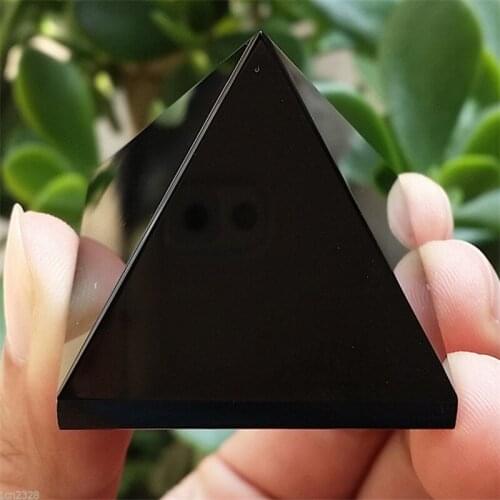 1pcs NATURAL Obsidian quartz crystal Pyramid healing