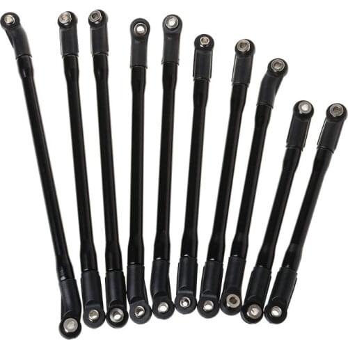 10Pcs/Set Metal Link Set Plastic Rod End for 1/10 RC Crawler Car Axial SCX10 II 90046
