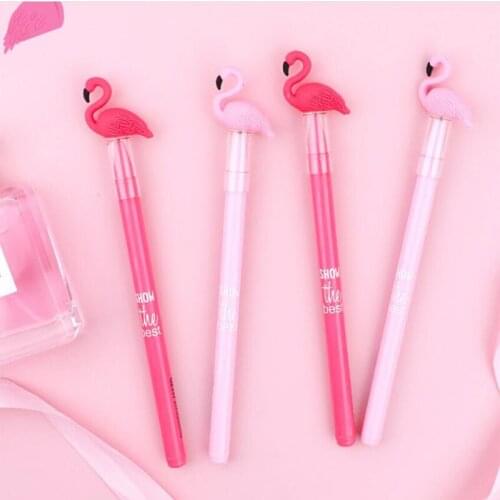 40 pcs/lot Kawaii Flamingo Erasable Gel Pen Cute 0.5mm blue ink Signature Pens Office School Writing Supplies gift