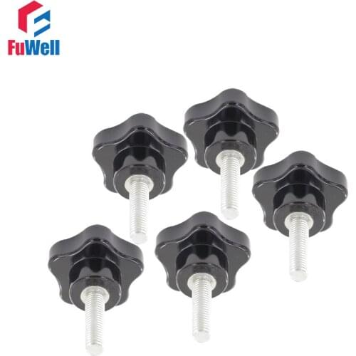 5pcs M10 x 20mm Thread 40mm Plastic Head Dia. Star Knob Handles Free Shipping Replacement Screw on Type Grips Clamping Knob