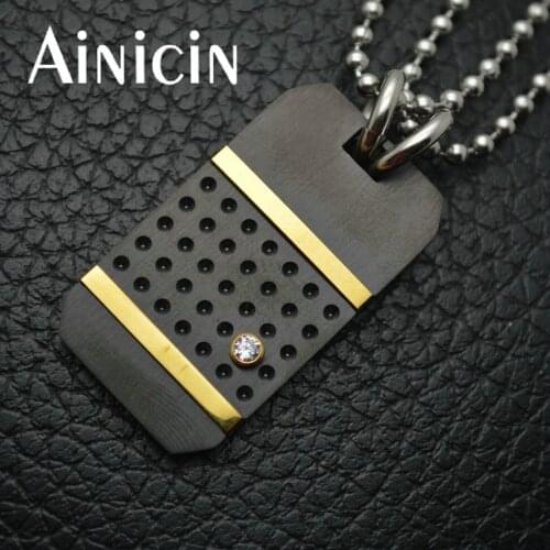 5pcs Fashion Males Dog Tag Stainless Steel Pendant Gun Black Plated Jewelry With Beads Chain Necklace For Men Jewelry