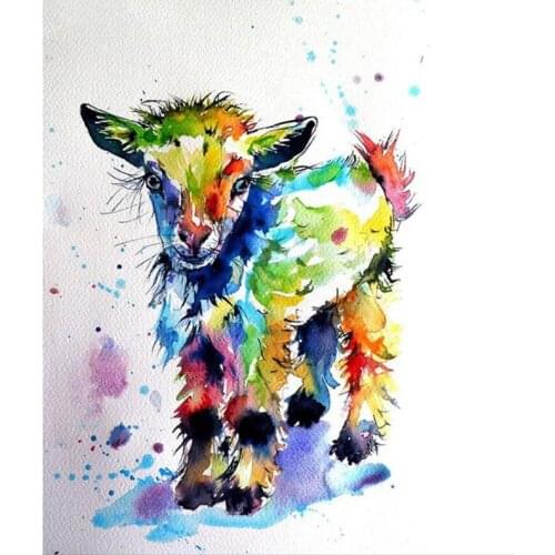 5d diy diamond painting Cute Goat Lamb diamond mosaic full square round diamond embroidery Wedding Decoration StickerZP-320