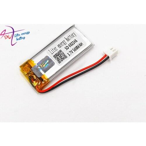 602248 3.7V 560MAH Lithium Polymer LiPo Rechargeable Battery JST 2.54mm 2pin For Mp3 GPS PSP bluetooth Headphone Headset