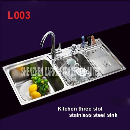 91*43*21cm Topmount / Triple Bowl Undermount Stainless Steel Kitchen Sinks Kitchen Sink Pull Out Sink Sink Kitchen Faucet L003