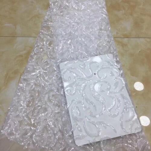 African Sequin Lace Fabric 2021 High-quality French Lace Fabric With Sequin Nigeria Lace Fabric D38291