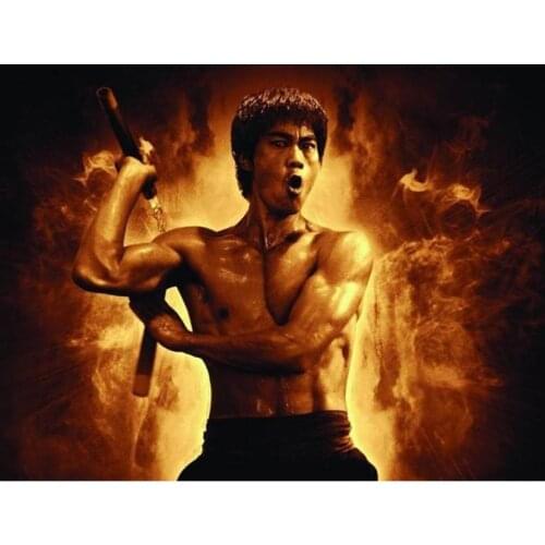 New 5d diy Full square /round diamond painting Chinese Kung Fu Bruce Lee 3D embroidery Cross Stitch mosaic home decoration Art