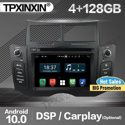 128G Carplay Car Radio 2 Din Stereo Receiver Android For Toyota Yaris 2005-2009 2010 2011 GPS Navigation Player Audio Head Unit
