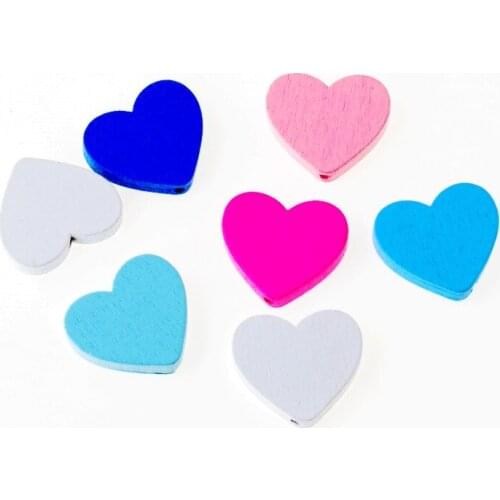Free Shipping 20pcs Wooden Beads Lovely Heart Styles Spacer Beading Wood Beads Toys For Baby DIY Crafts Kids Toys 21x24mm