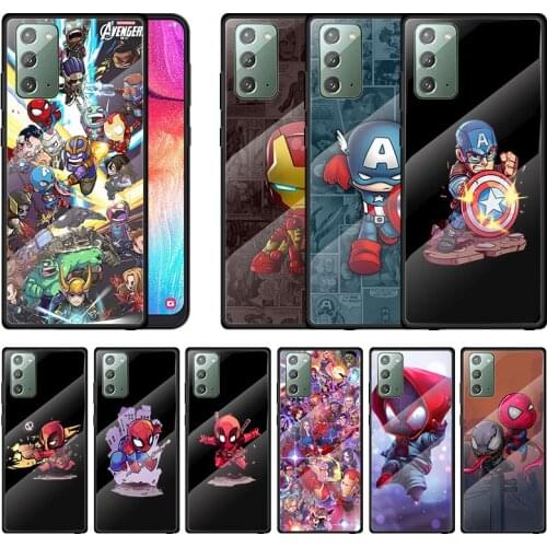 Marvel Super Hero Cartoons For Samsung Note 20 10 9 8 Ultra Lite Plus A70 A50 A40 A30 A20 A10 Tempered Glass Phone Case