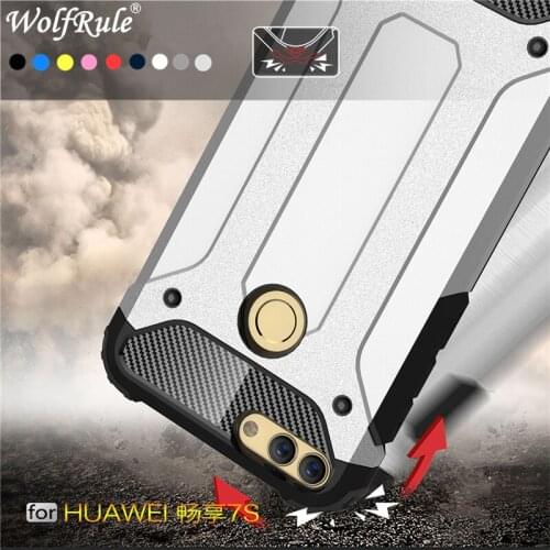 Wolfsay Phone Case For Huawei P Smart 2018 Case Full Wrapped Heavy Hybrid PC+TPU Cover For Huawei P Smart 2018 Cover FIG-LX1