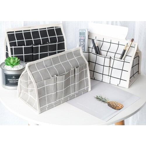 Cotton Linen Tissue Box Pastoral Style Tissue Napkin Holder Desktop Debris Storage Box Decorative Paper Container