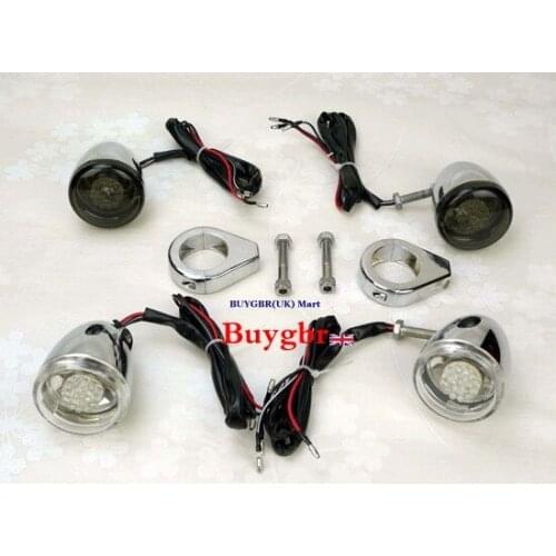 For All Harley / choppers with 41mm legs . clamps will not work on 39mm legs Motorcycle LED Turn Signals Buygbr