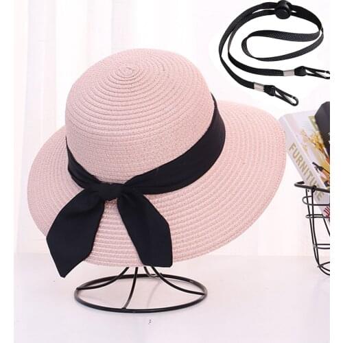 New womens Cap Sunshade Oversized Eaves Sun Hat Outdoor Summer Sunscreen Dome Straw Bow Beach Hat Fashion Outdoor Caps 2021