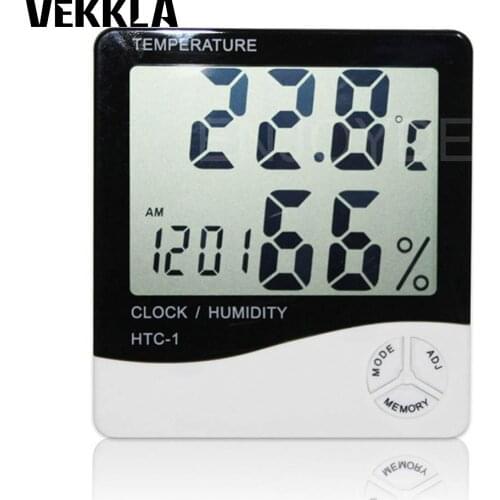 Digital LCD Indoor Humidity Thermometer Hygrometer Weather Station Wall hanging Alarm Clock Instrument Indoor Temperature