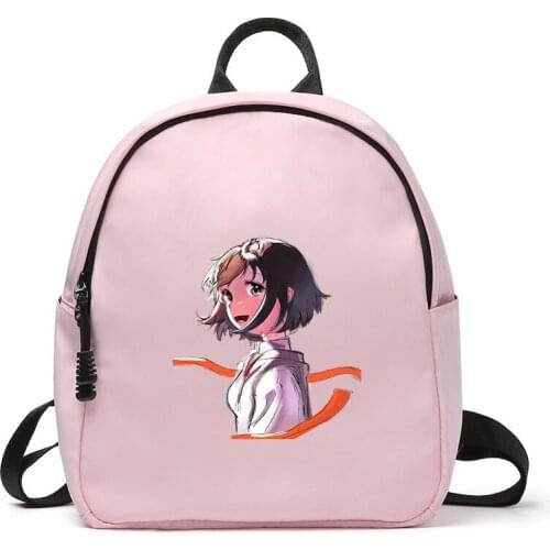 Korean Version Cartoon Character Your Name Canvas Backpack Fashion Casual Travel Camp Outdoor Unisex Shoulders Bags