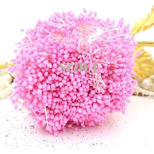 L Free Shipping 3mm Dark Pink color Floral Glitter Stamen Pistil Cake Decorating Craft DIY (800pcs)