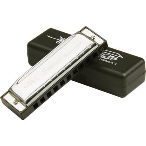 SWAN 10 Holes 20 Tone C Key Harmonica Bruce Blues Diatonic Harp Jazz Rock Folk Harmonica Music Woodwind Instrument Include Box