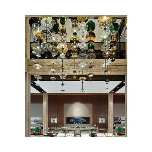 Led hotel lobby glass chandelier duplex floor sales office shop decoration guest restaurant post-modern minimalist chandelier