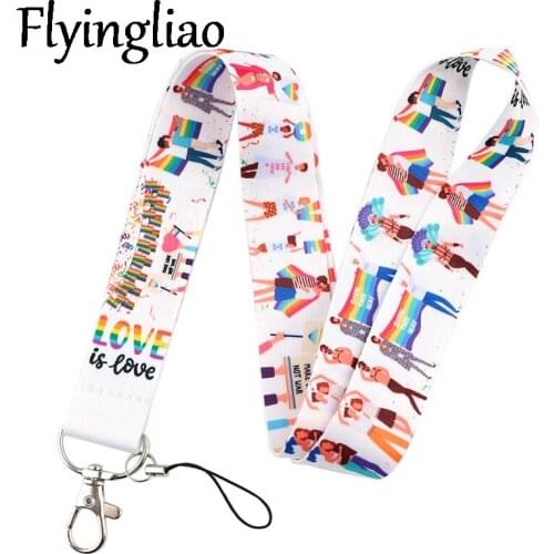 Homosexuality Love Lanyard for Keys Phone Cool Neck Strap Lanyard for Camera Whistle ID Badge Cute webbings ribbons Gifts