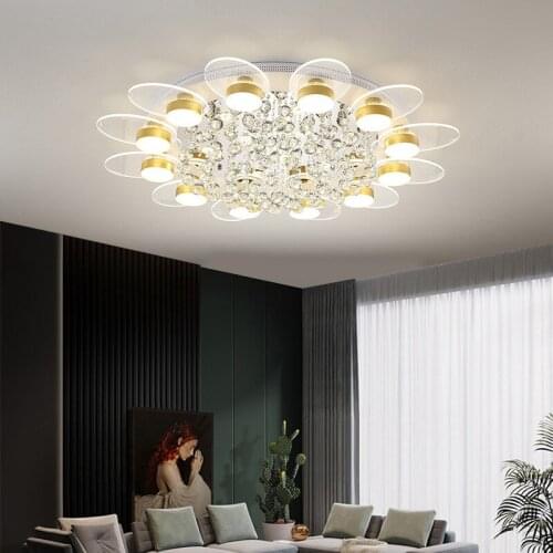 New luxury high-end atmosphere living room crystal ceiling lamp simple modern luxury bedroom lamp crystal hall lighting