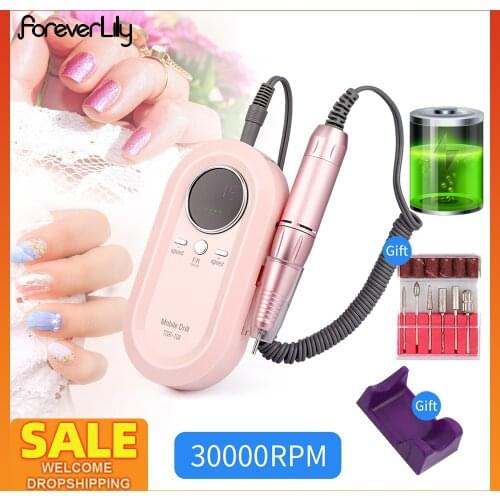 Electric Nail Drill Machine 30000RPM Nail Art Manicure Pedicure Drill File Polishing Device Professional Gel Nail Drill Bits