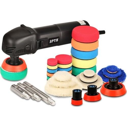 Car Polisher 780W Mini Polishing Machine with 27Pcs Polishing Pads and 75mm/100mm/140mm Extension Shaft Ro Roary Polisher