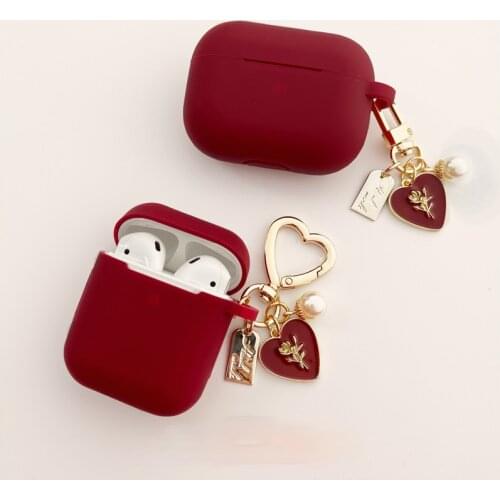 Luxury Keyring Silicone Case for Apple Airpods 1 2 Accessories Case For Airpods Pro Protective Cover Bag Box Earphone Case