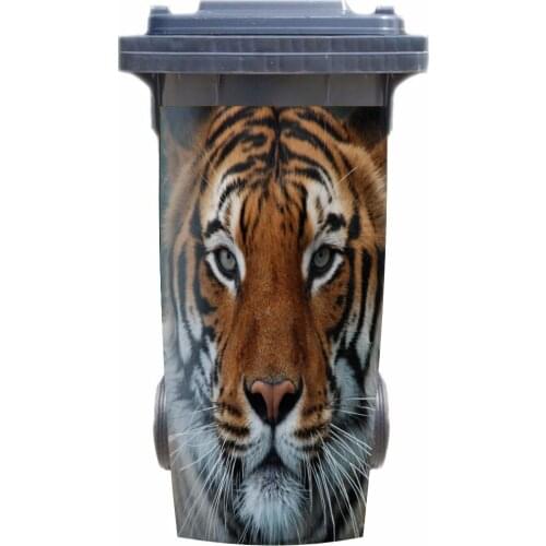 DIY tiger Adhesive Removable Waterproof Sticker Decals Rubbish bin trash can Cover sticker 120liter 240liter