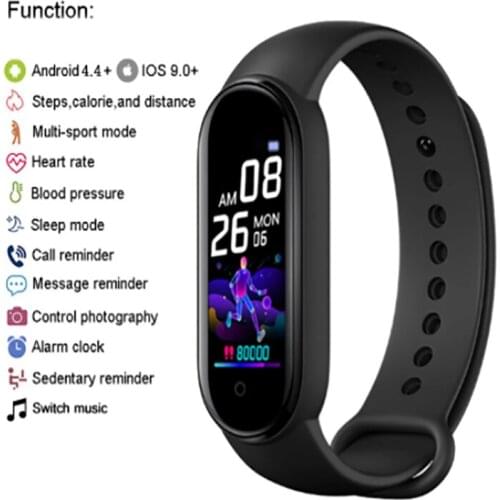 M5 Smart Band 5 Men Women Smartwatch Android Watch Fitness Bracelet Heart Rate Blood Pressure Monitor My M5 Band Pedometer Women