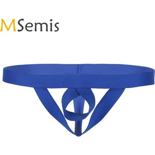 Mens Lingerie Male Underwear Open Butt Crotchless Panties for Men T-back Suspensory Jockstrap Thongs Low Rise Stretchy Briefs