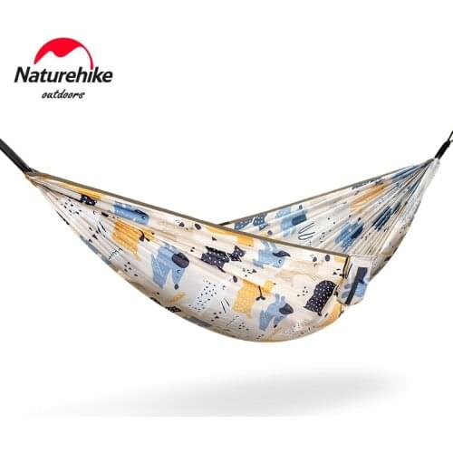 Naturehike Printed parent-child hammock outdoor widening anti-rollover swing double leisure camping hammock