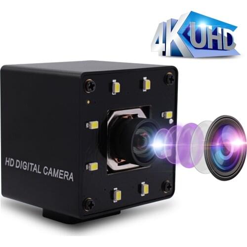 No distortion 4K Autofocus Webcam White LEDS Night Vision Adjustable Web Cam for Windows Linux Mac OS
