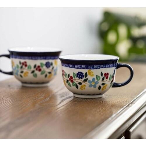 Mug Hand Painted Wide Mouth Ceramic Cereal Cup Coffee Cups Milk Glass For Home Office Home Drinkware Термокружка Майнкрафт