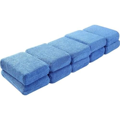 Wax Applicator Pads - Pack 0f 10 Car Detailing Sponges Washable Soft Foam Application Pads For Polish (Blue)