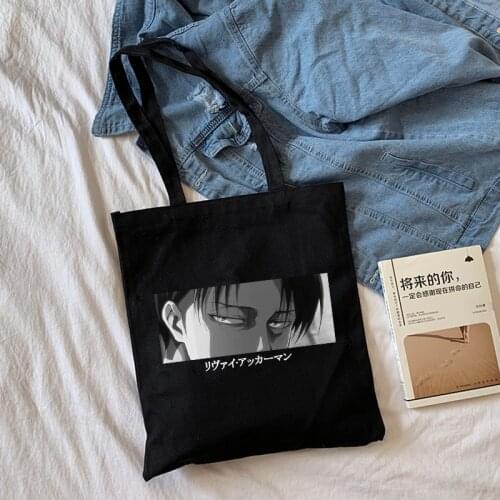 Anime Attack on Titan Funny Women Canvas Shopping Shoulder Bag Female Ulzzang Eco Large-Capacity cotton bolso Tote shopper bag
