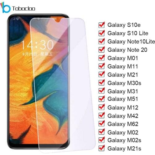Tempered Glass For Samsung Galaxy S10e S10 Lite Note 20 10 Lite M21 M31 M31S M30S M51 M12 M42 M02 M02S M01 Screen Protector 9D