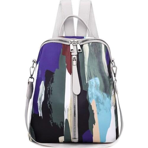 Oxford Backpack Women Fashion Panelled Patchwork Womens Backpack for Teenage Girs Backbag